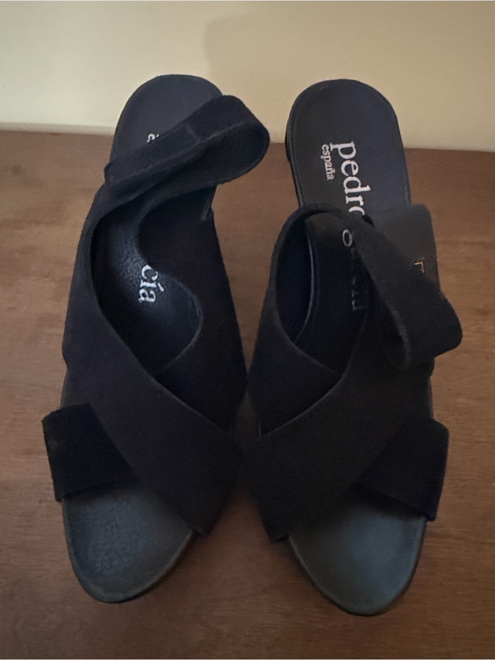 Pedro Garcia Black Suede Crisscross Mule Sandals 38 1/2 (8.5M)